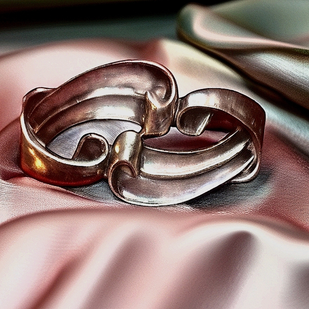 Taxco Margot De Taxco STAMPED 925 Silver Swirl Brooch. Eagle And Cat #